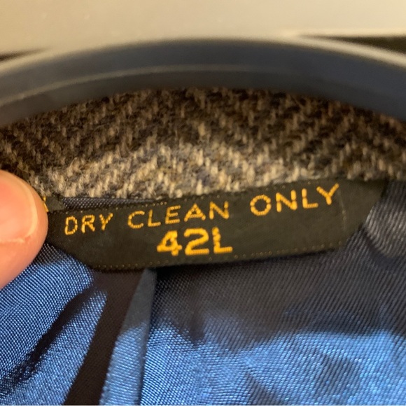 Vintage Imperial Pure Wool Grey Herringbone Tweed Sport Coat Blazer Size 42L USA - Picture 9 of 10